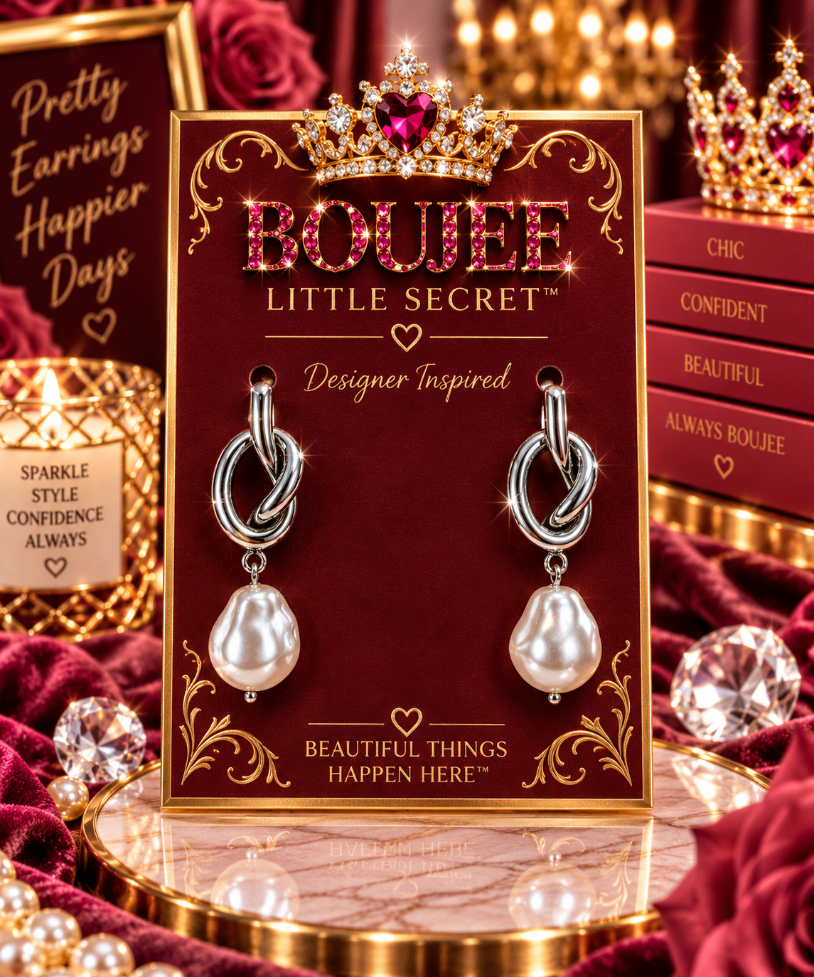 Silver Knot & Pearl Drop Earrings (13)