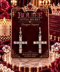 Sparkling Crystal Cross Drop Earrings (15)