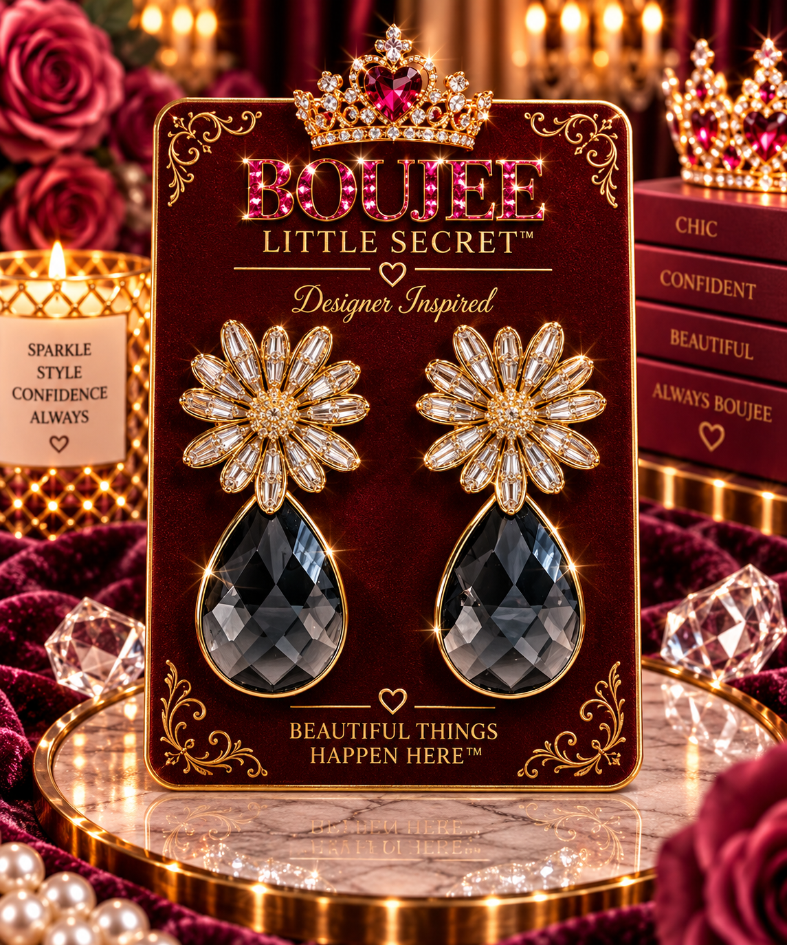 Midnight Garden Teardrop Earrings 🖤 (18)