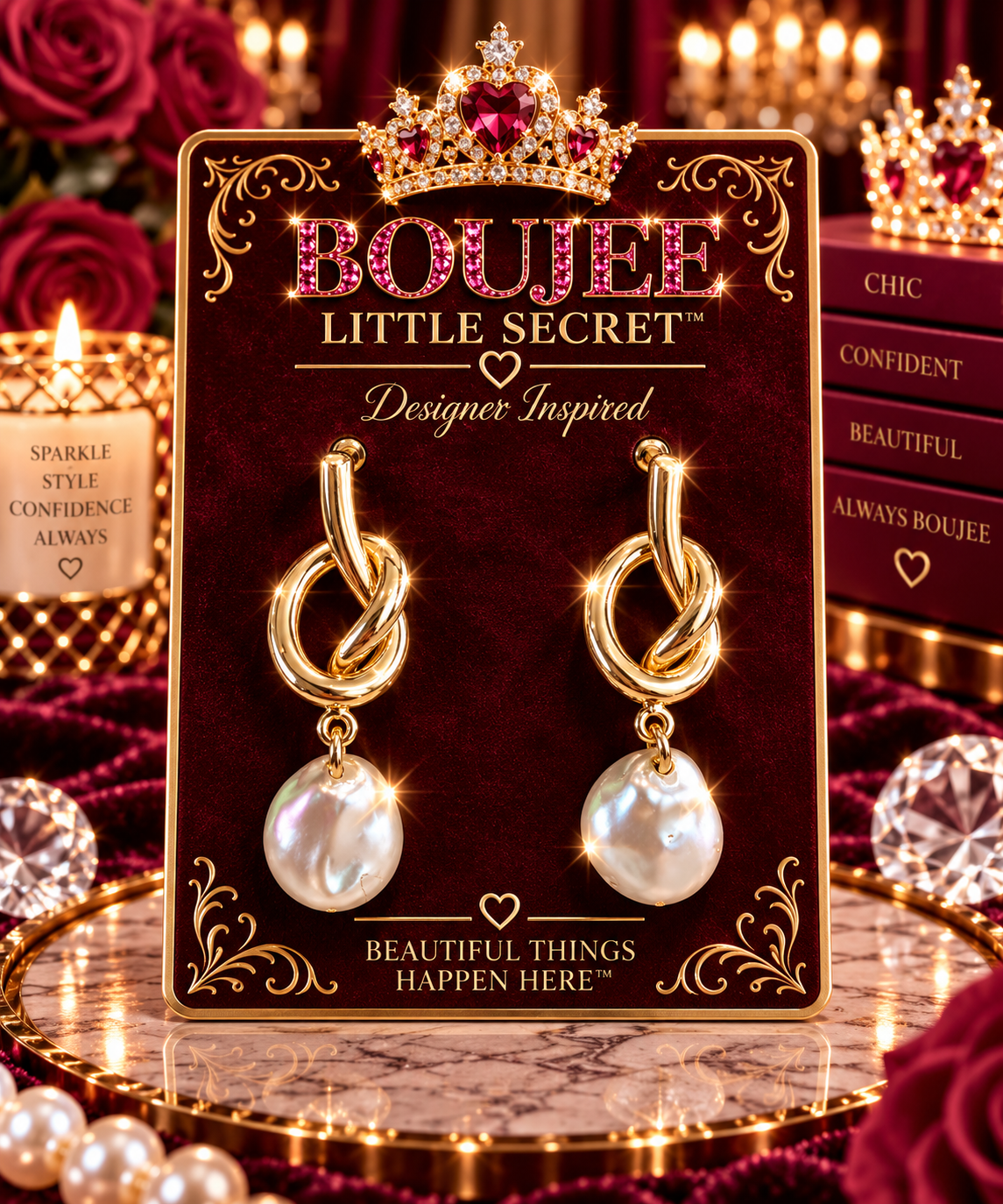Golden Knot Pearl Drops (24)