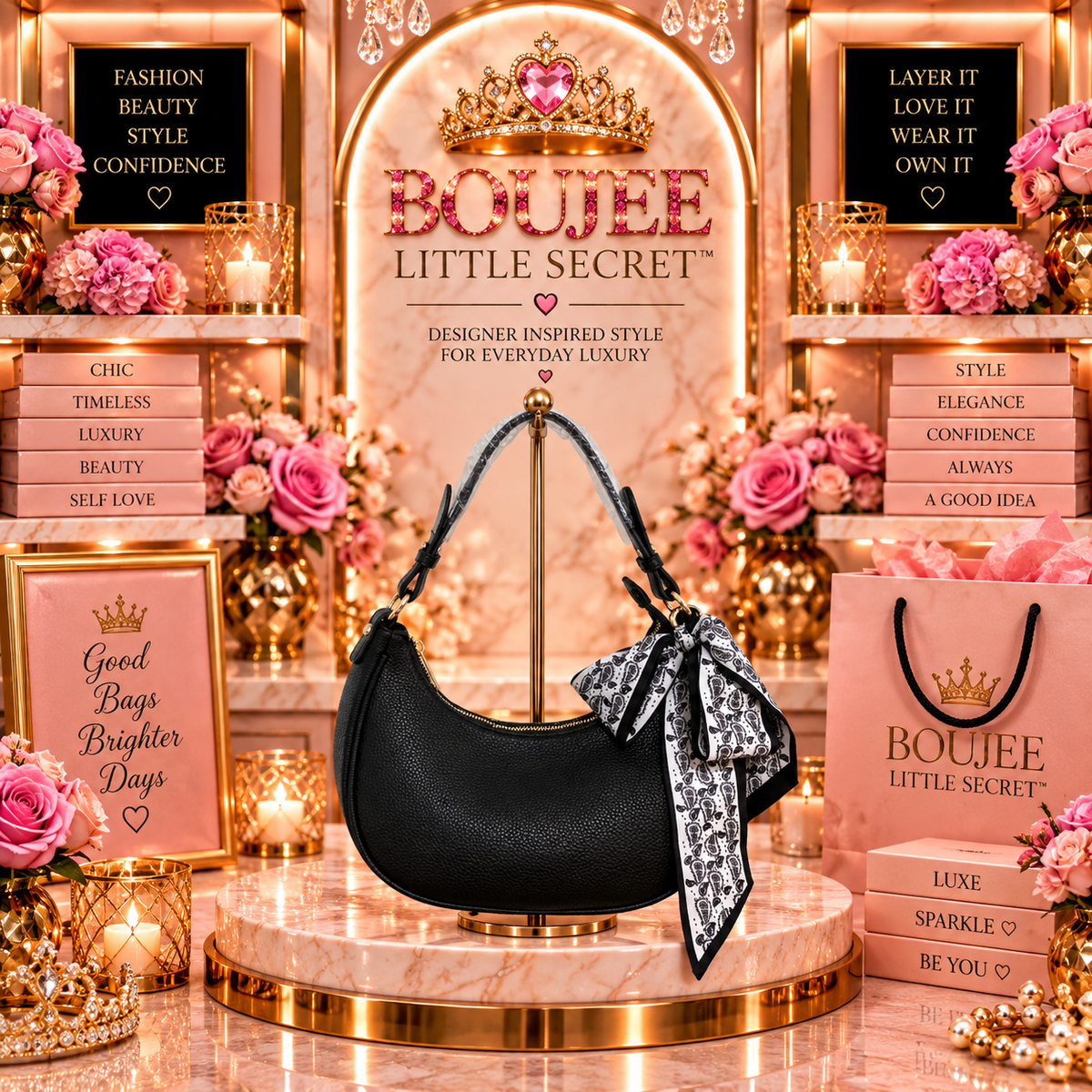 🖤 Midnight Bow Shoulder Bag