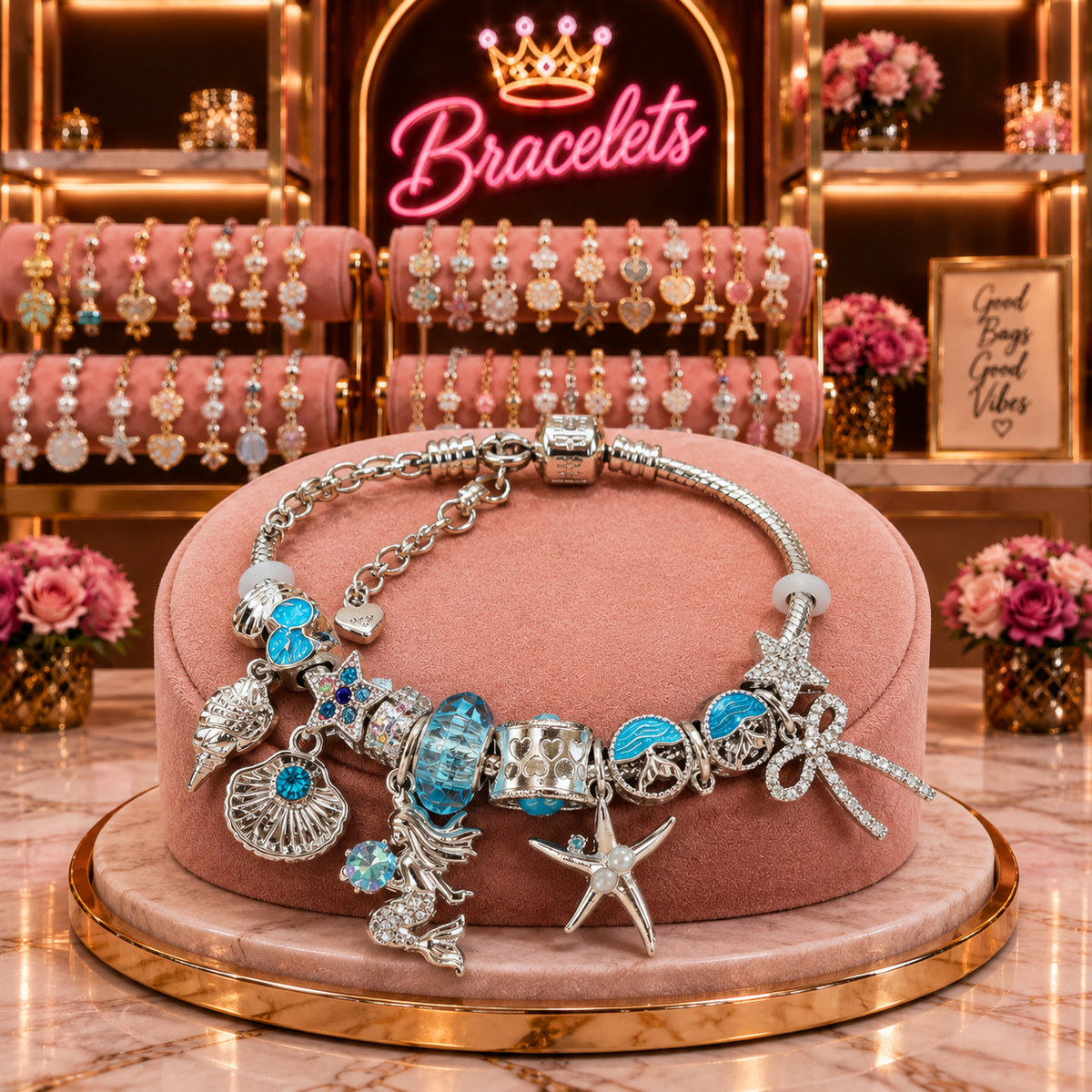 Mermaid Wishes Charm Bracelet - 909
