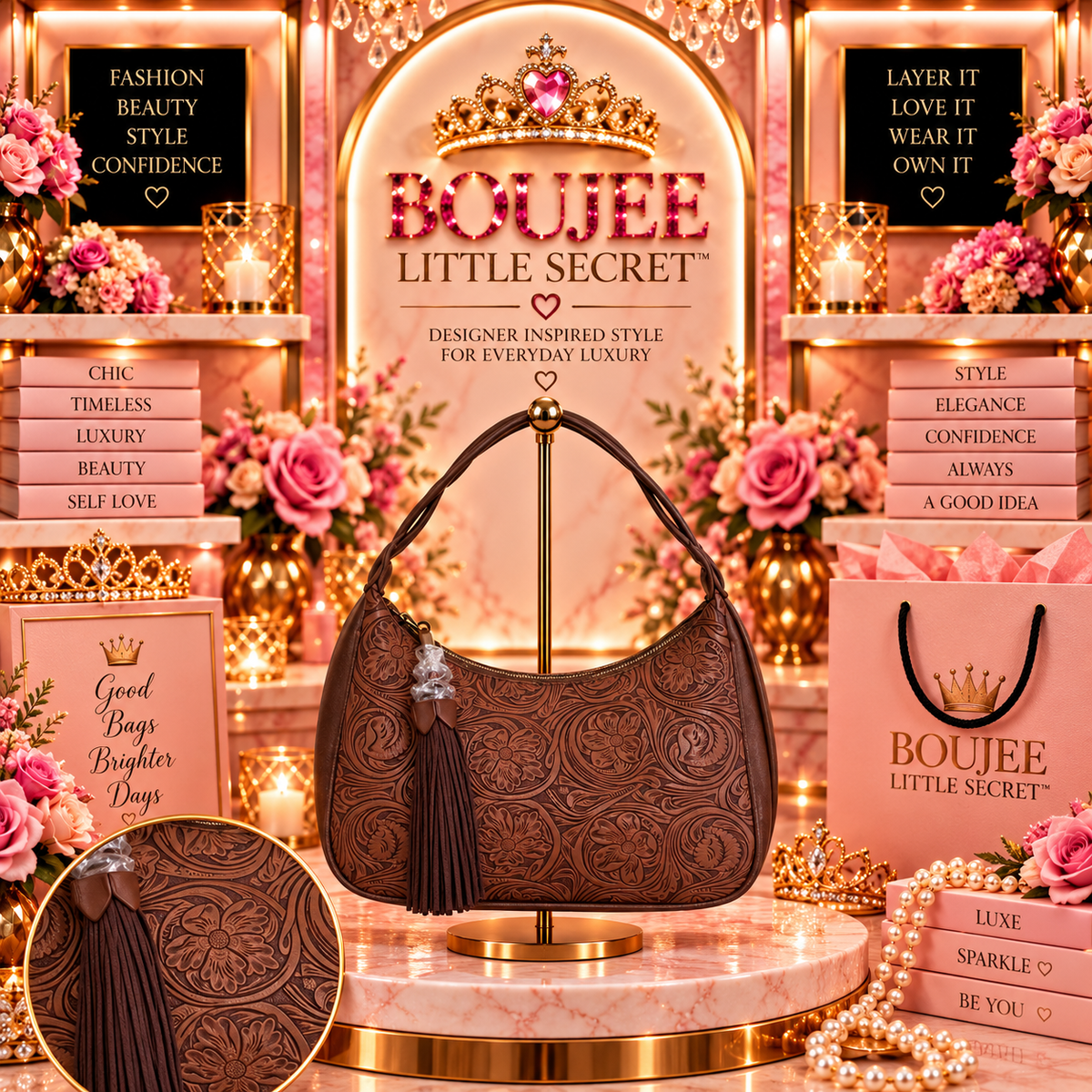 🤎 Tooled in Chocolate Shoulder Bag