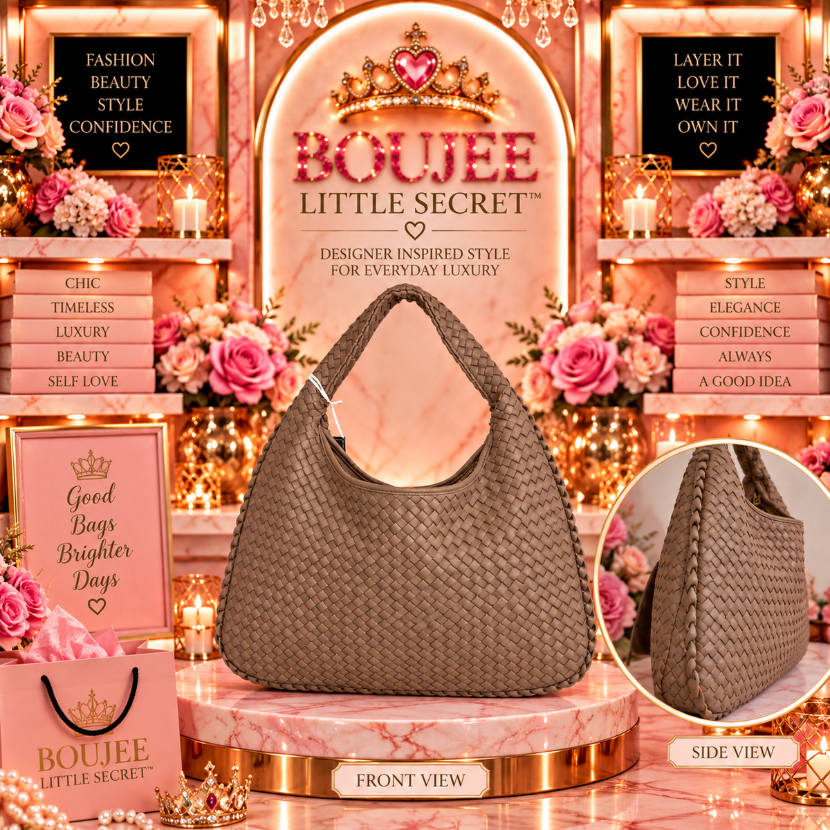 🤍 🤎 The Woven Luxe Hobo