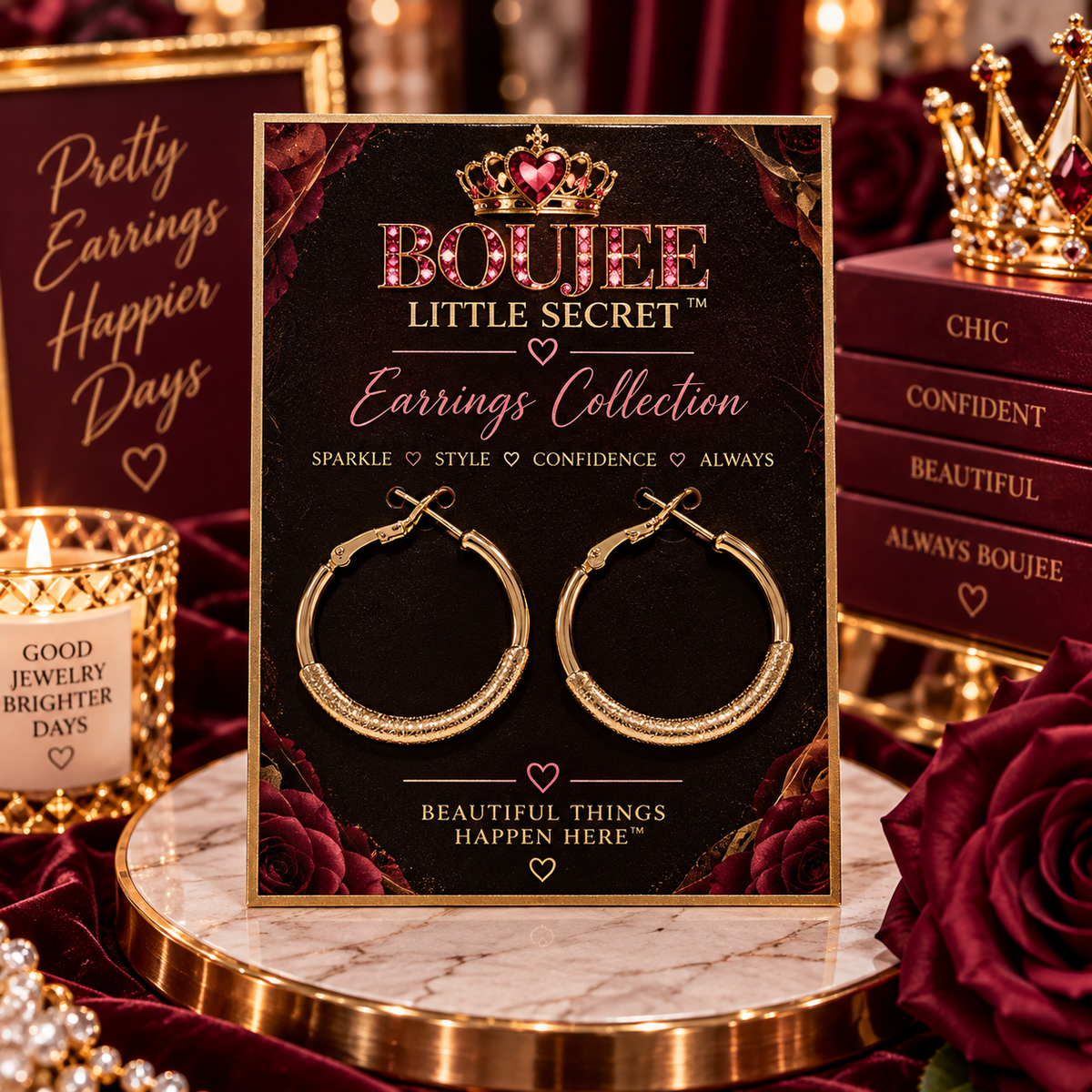Golden Glow Textured Hoops (1)