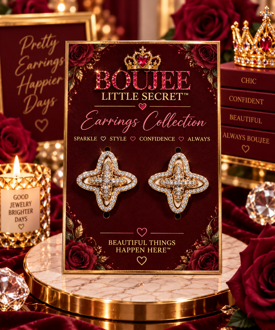 Golden Star Sparkle Studs (4)