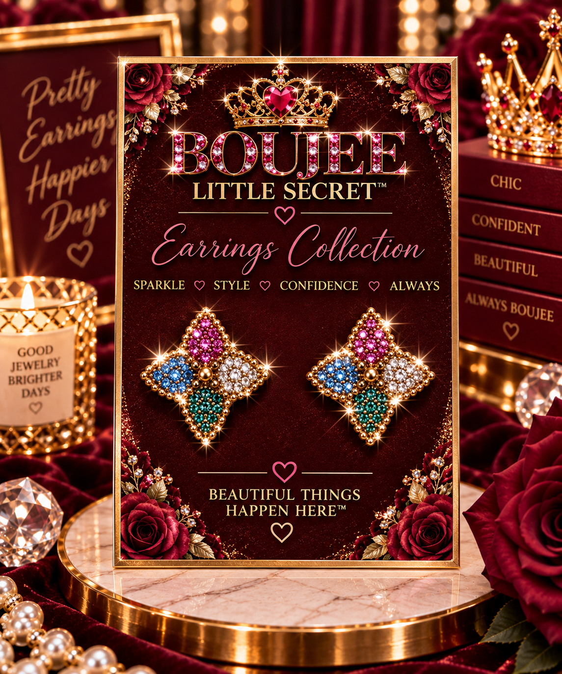 Jewel-Tone Star Studs (5)