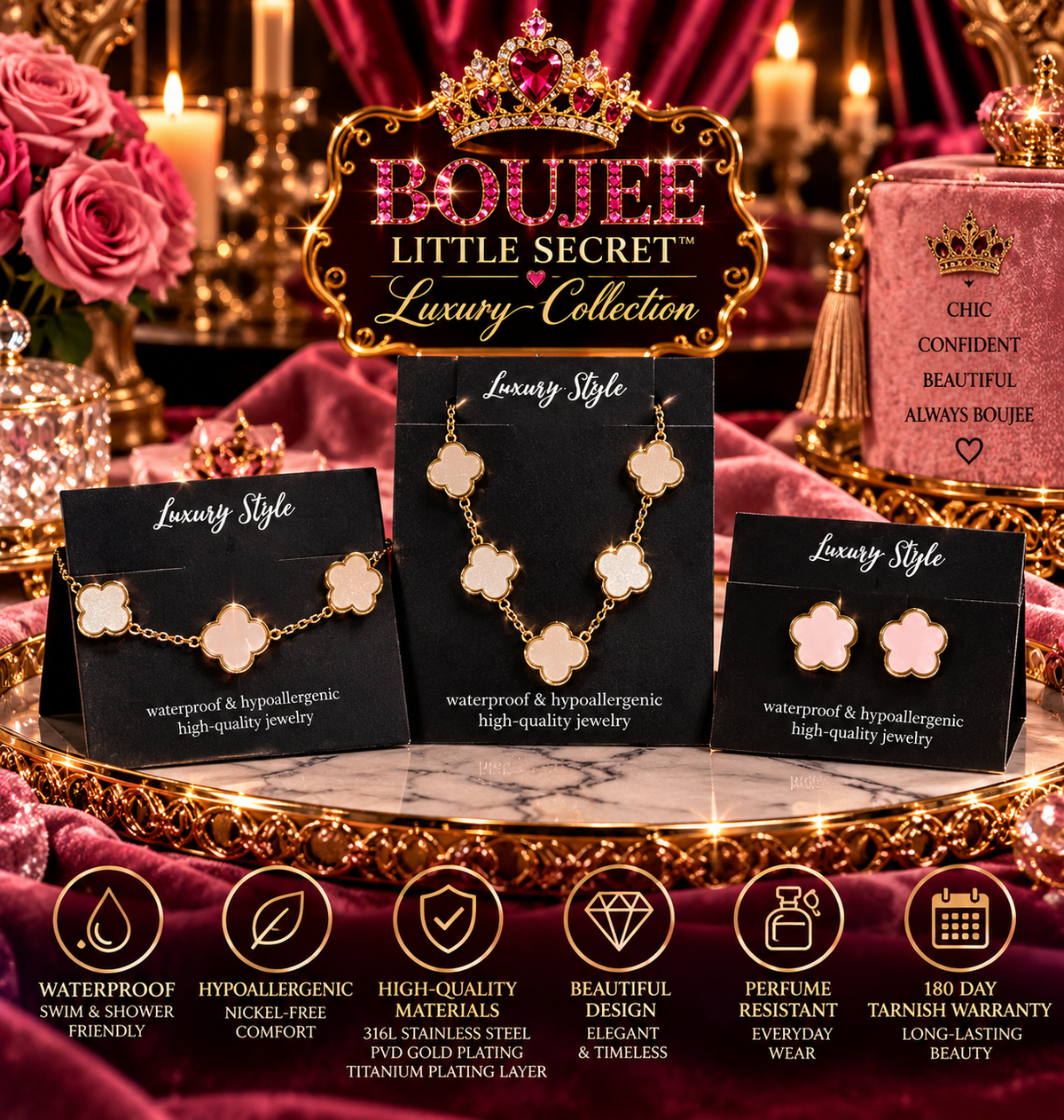 BLS Luxury Collection – Blushing Clover 3-Piece Jewelry Set (3)