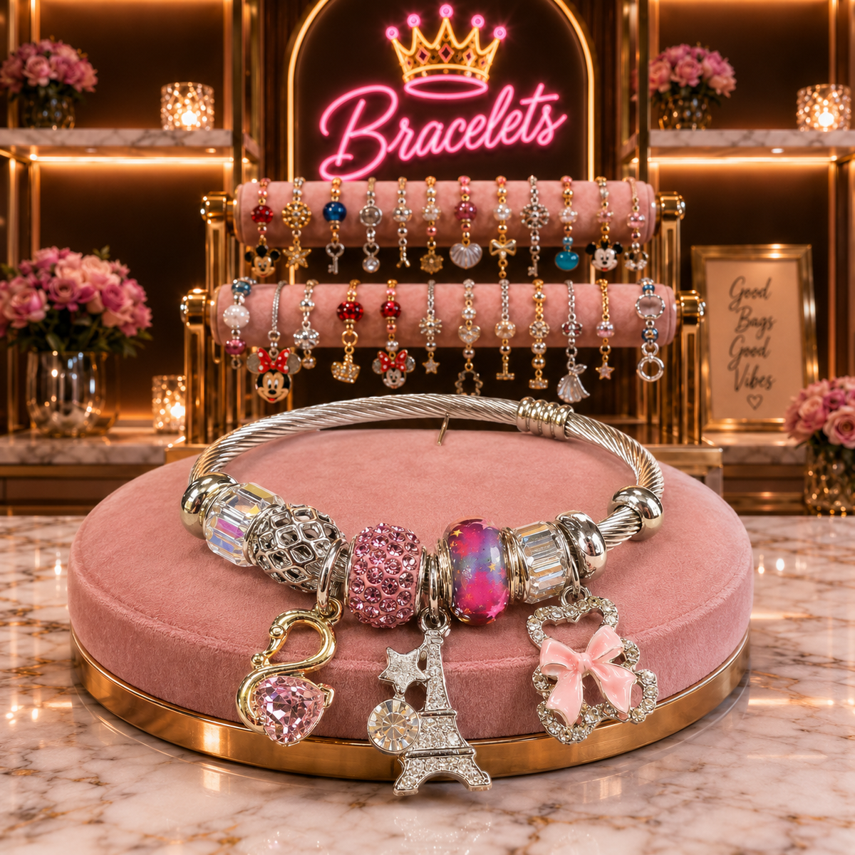 Parisian Pink Charm Bracelet - 846