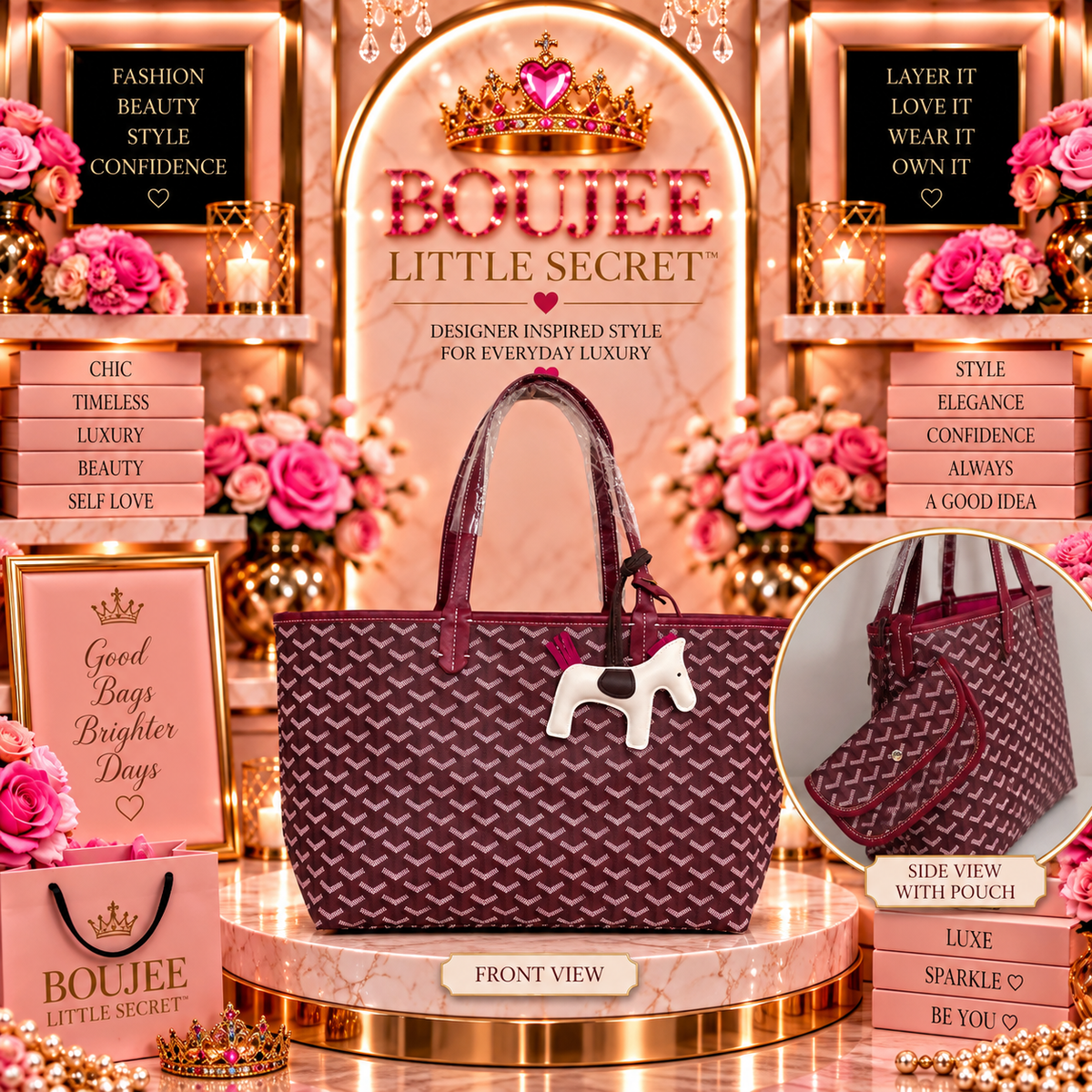 Burgundy Belle Inspired Tote
