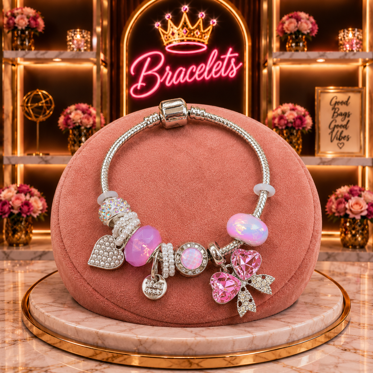 Pretty in Pink Bow Bracelet - 966