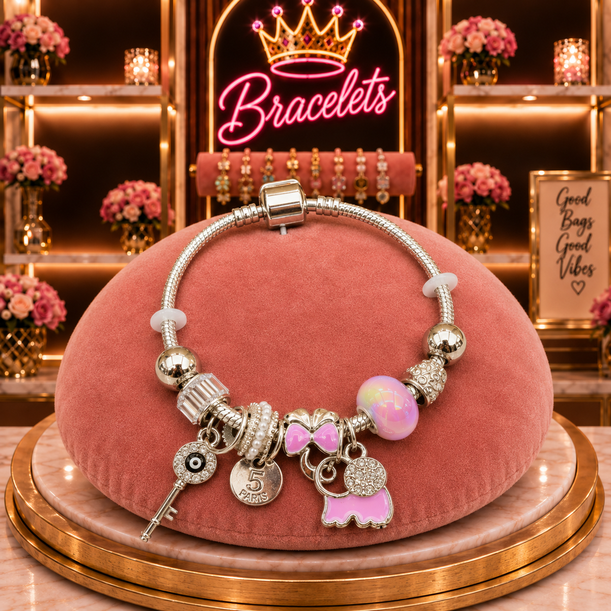 Pretty in Pink Charm Bracelet - 995