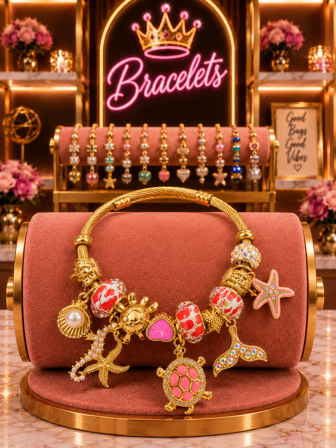Pink Coastal Cutie Charm Bracelet - 202